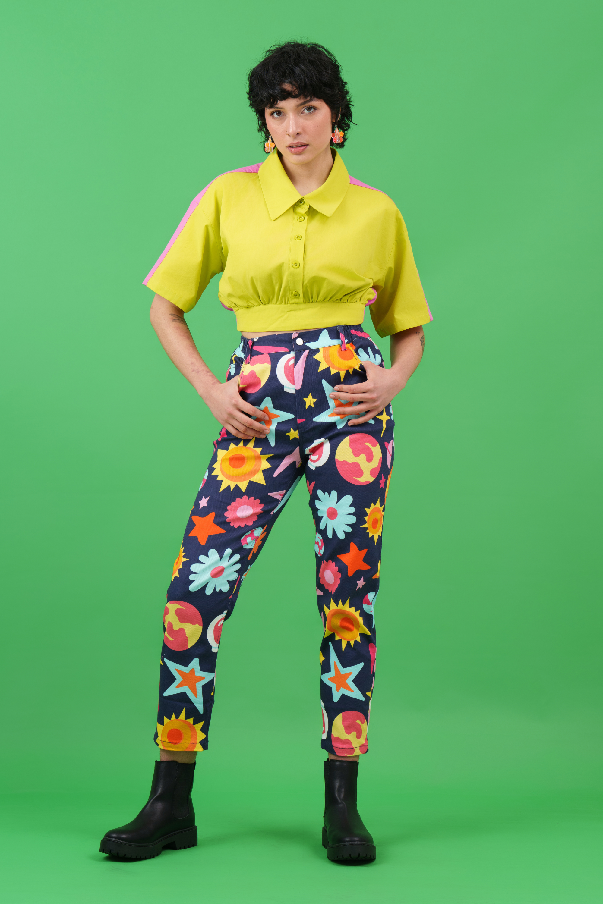 Floral Universe Jeans