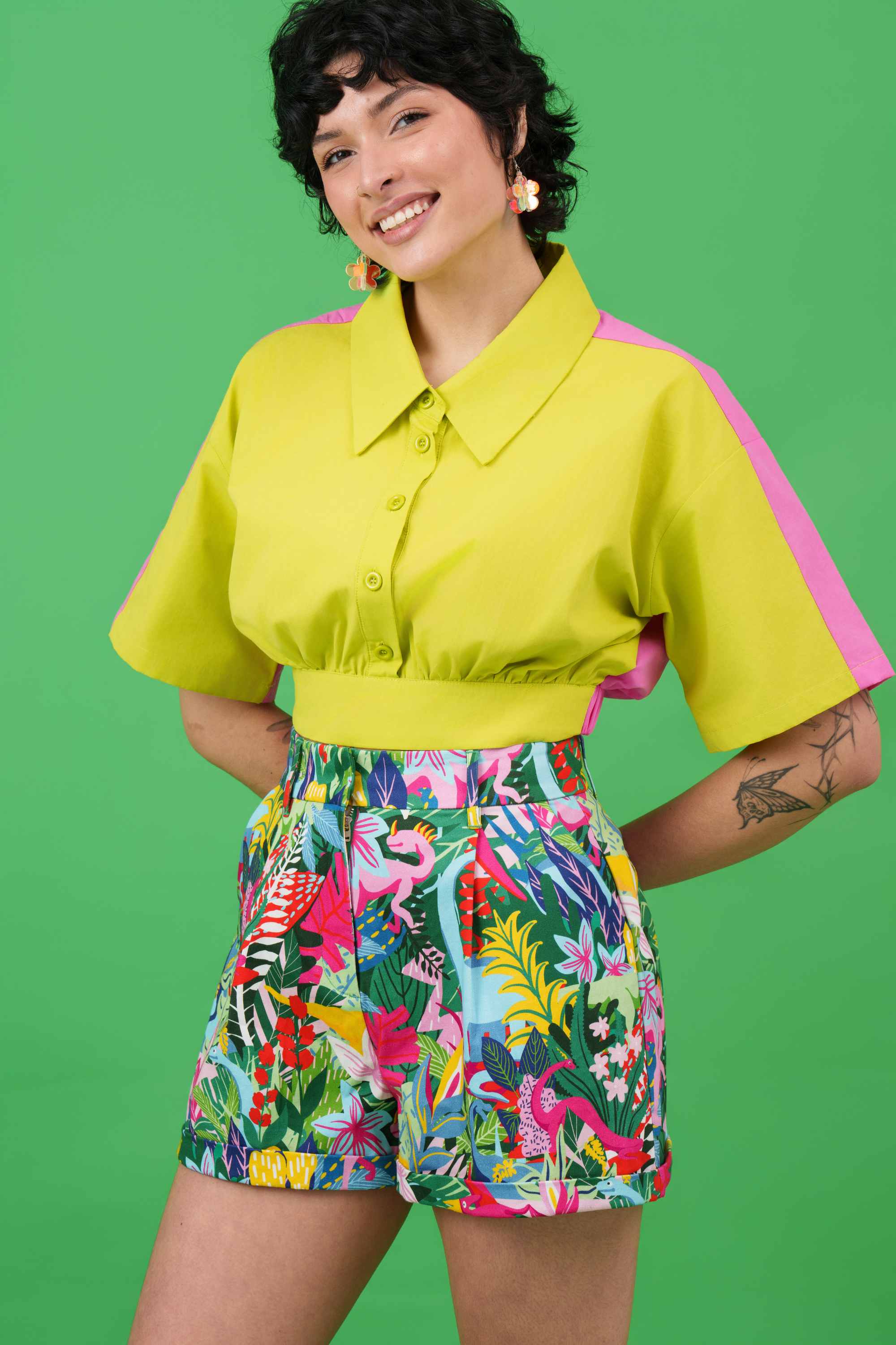 Dino Party Shorts Green