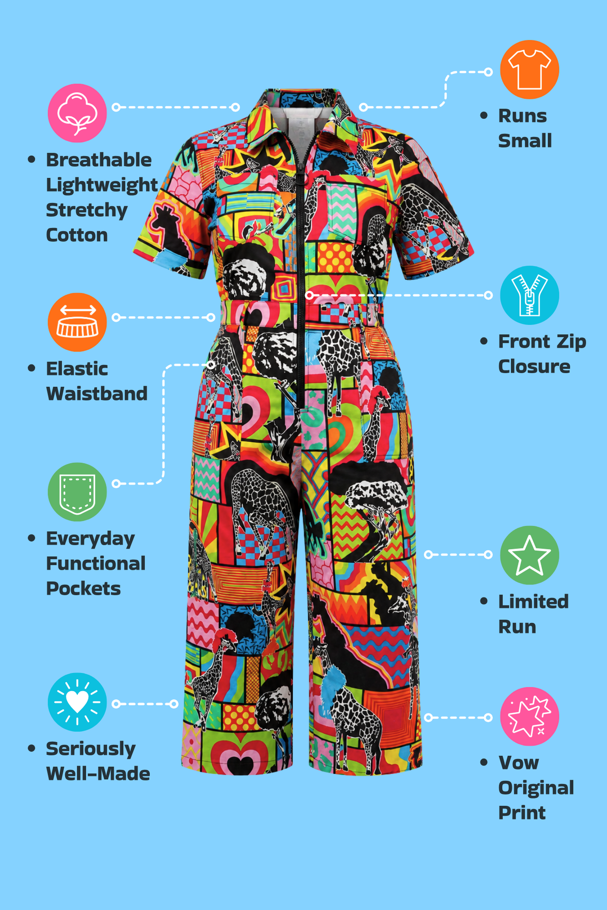 Giraffe-Topia Jumpsuit - Cropped Fit