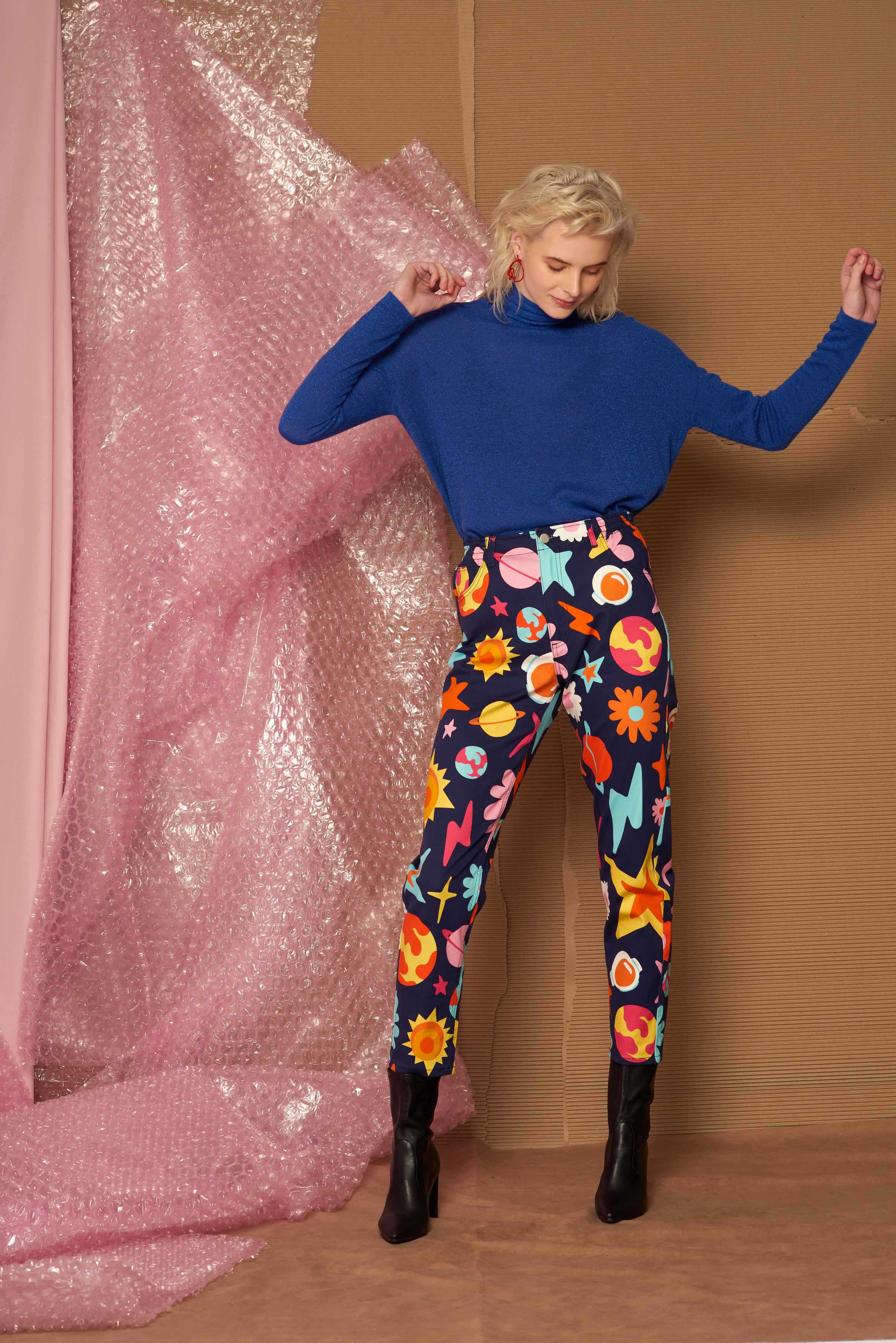 Floral Universe Jeans