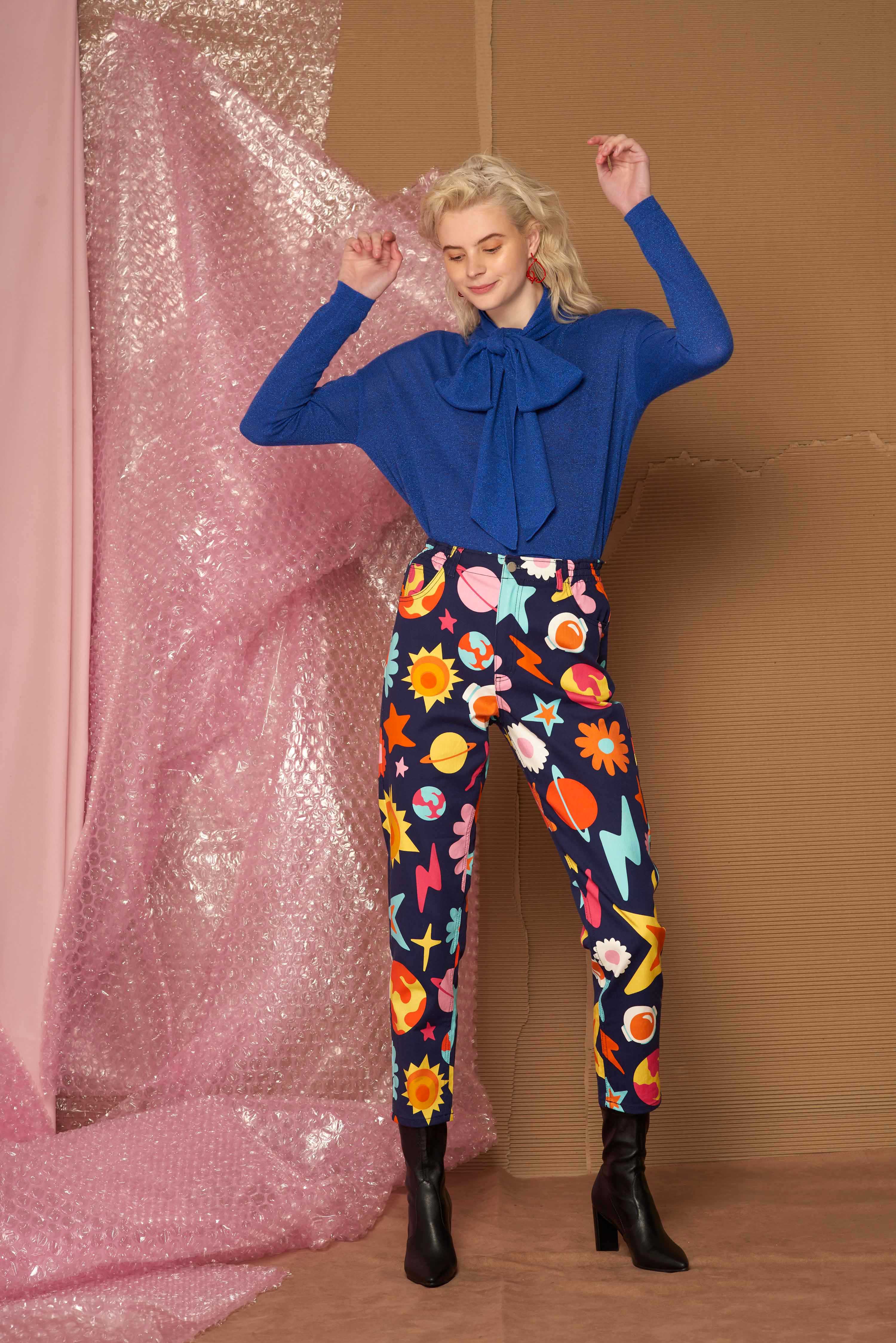 Floral Universe Jeans