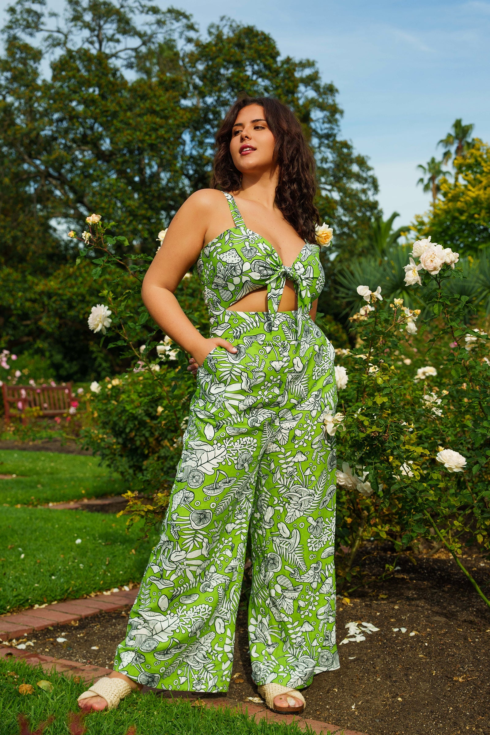 Groovy Fungi Linen Blend Jumpsuit