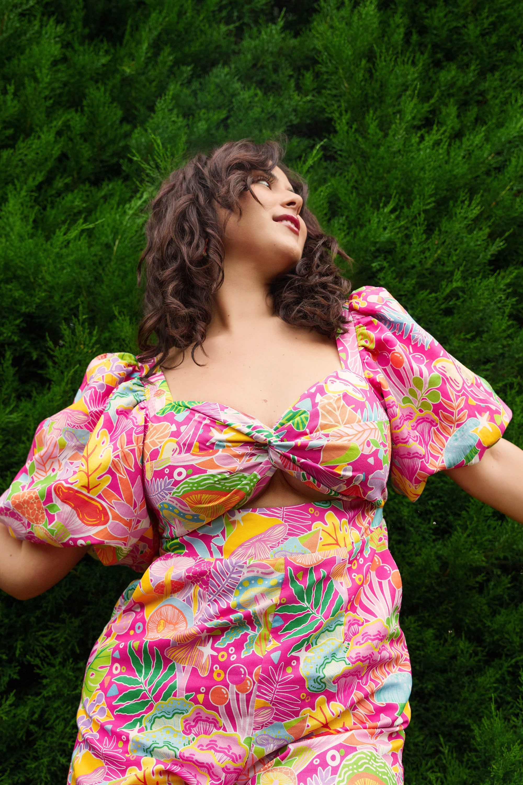 Mushroom Madness Linen Cotton Playsuit