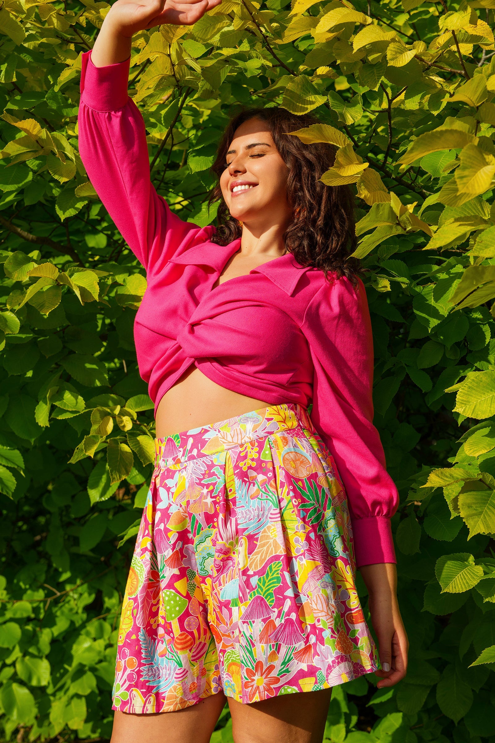 Mushroom Madness Linen Skort