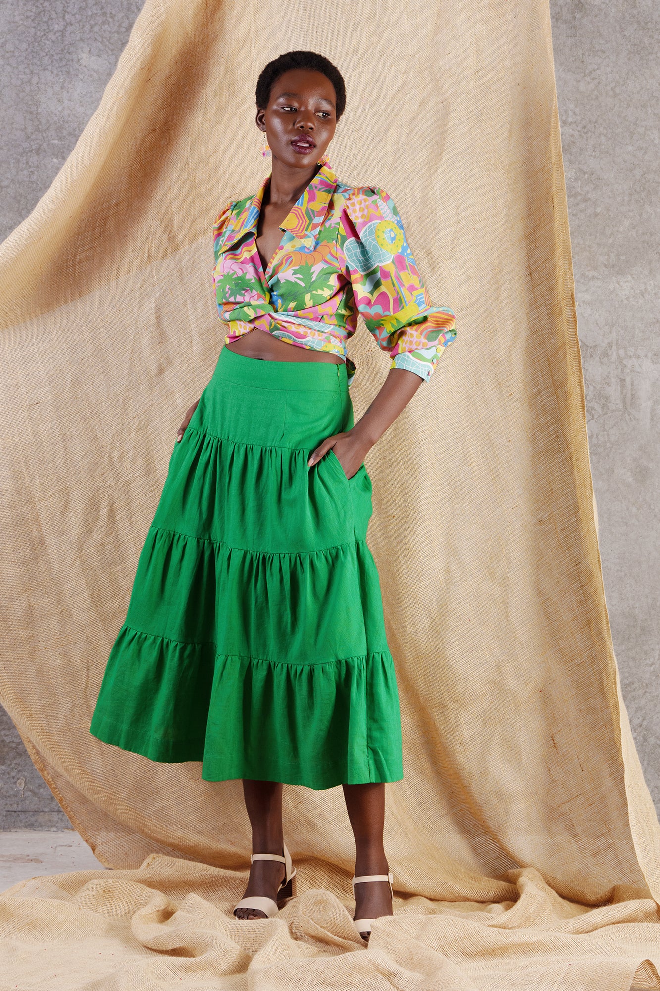 Green maxi clearance skirt and top