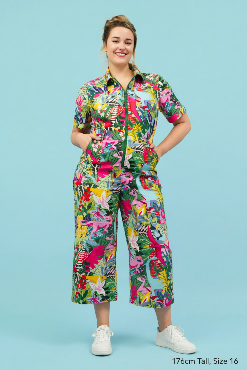 Dino Party Jumpsuit - Cropped Fit