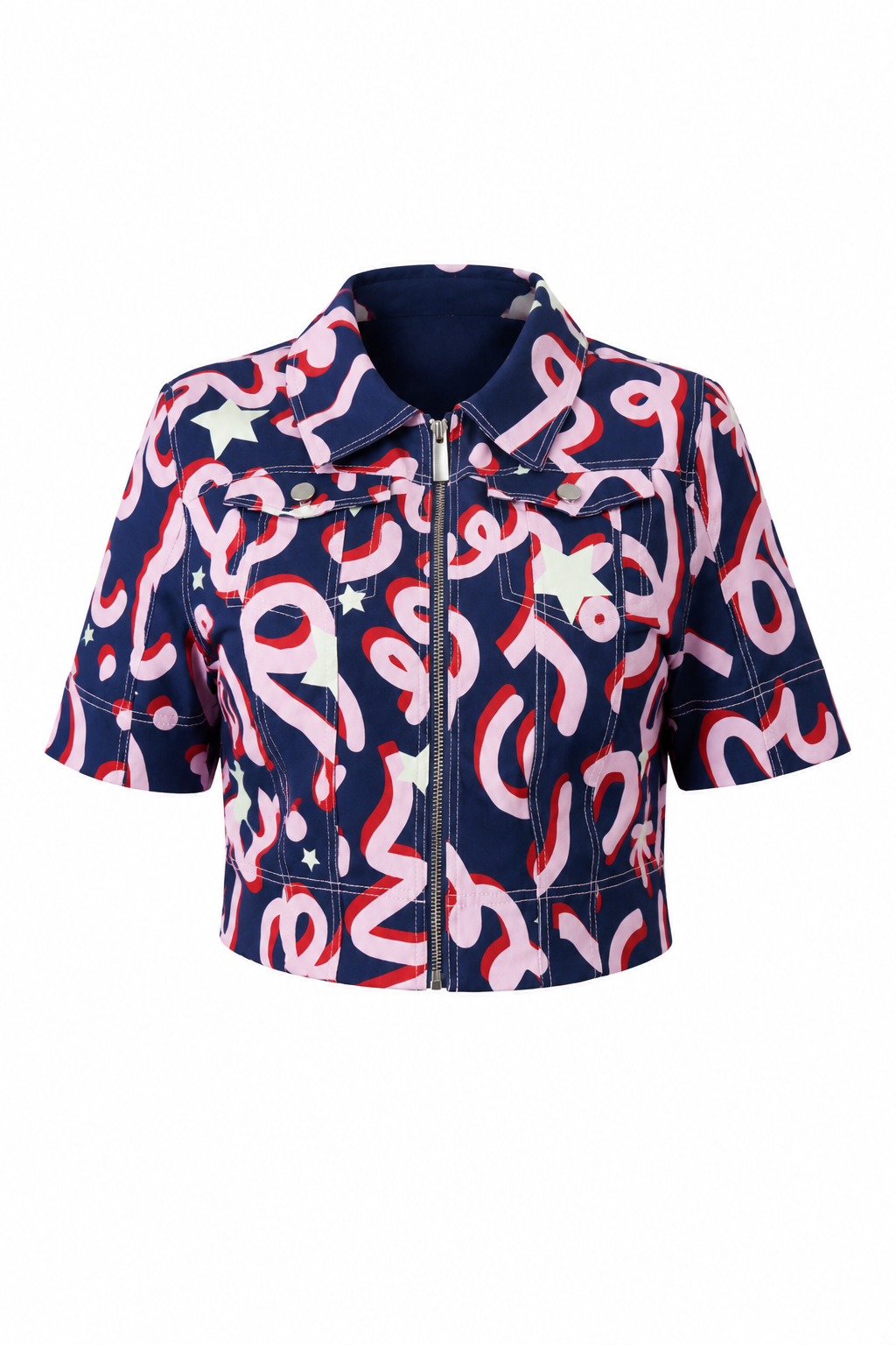Confetti Top ghost mannequin front view