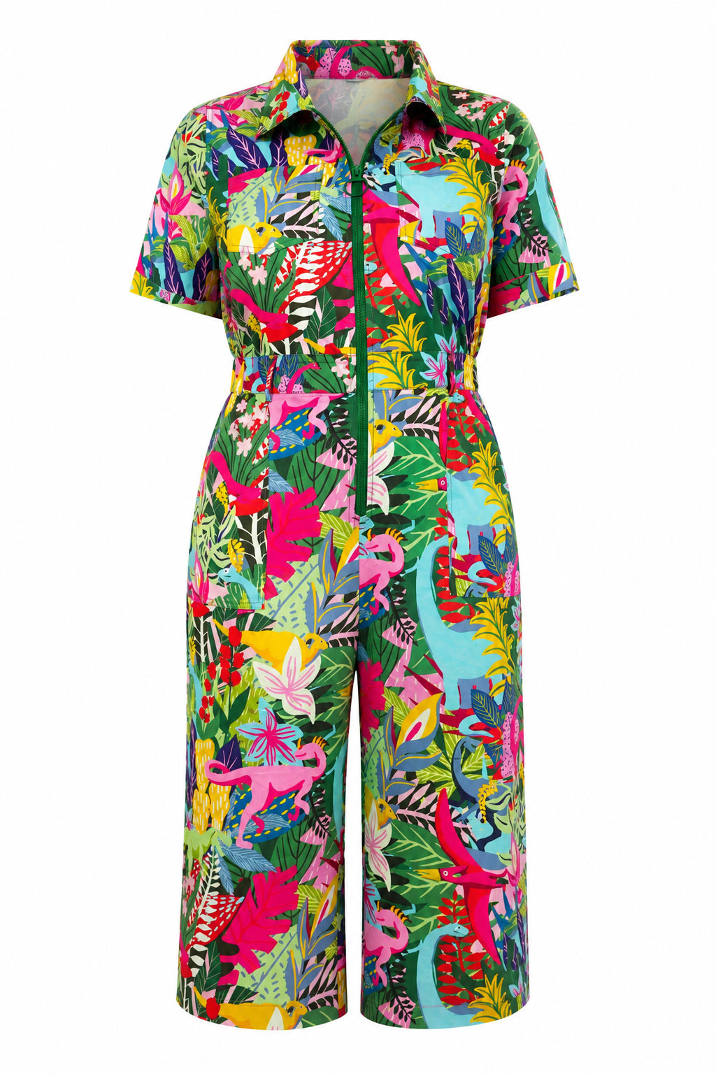 Dino Party Jumpsuit - Cropped Fit ghost mannequin front view