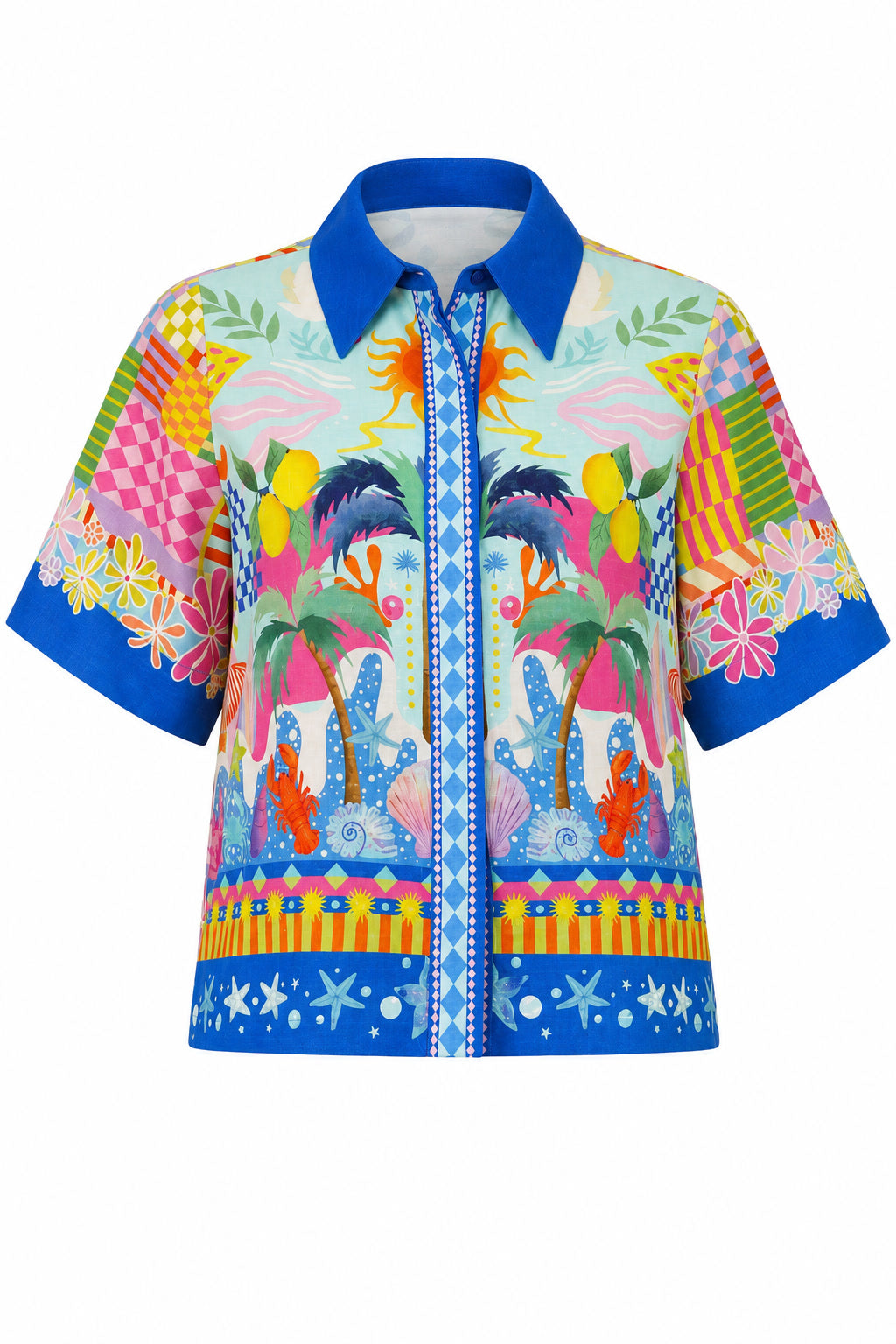 Mermaid Hotline Shirt ghost mannequin front view