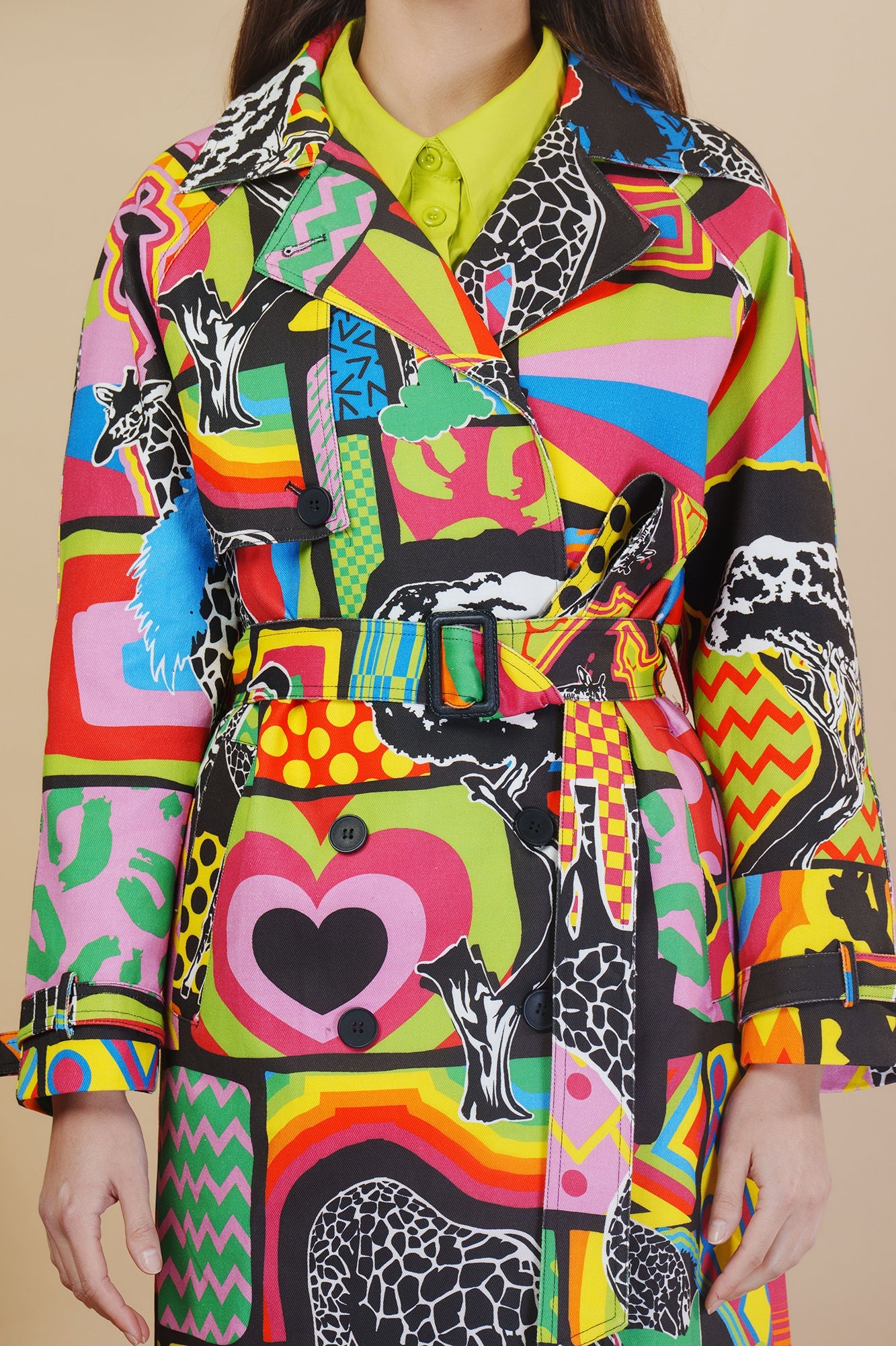 Giraffe-Topia Trench Coat