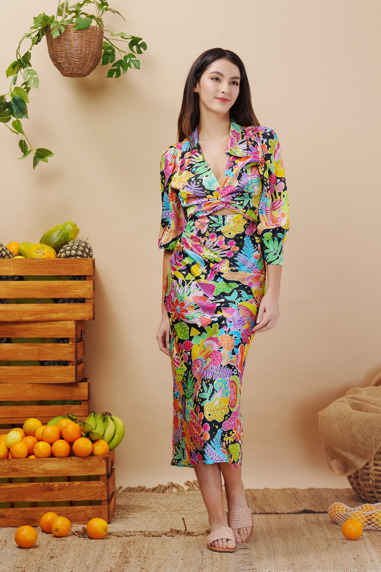 Colourful clearance wrap dress