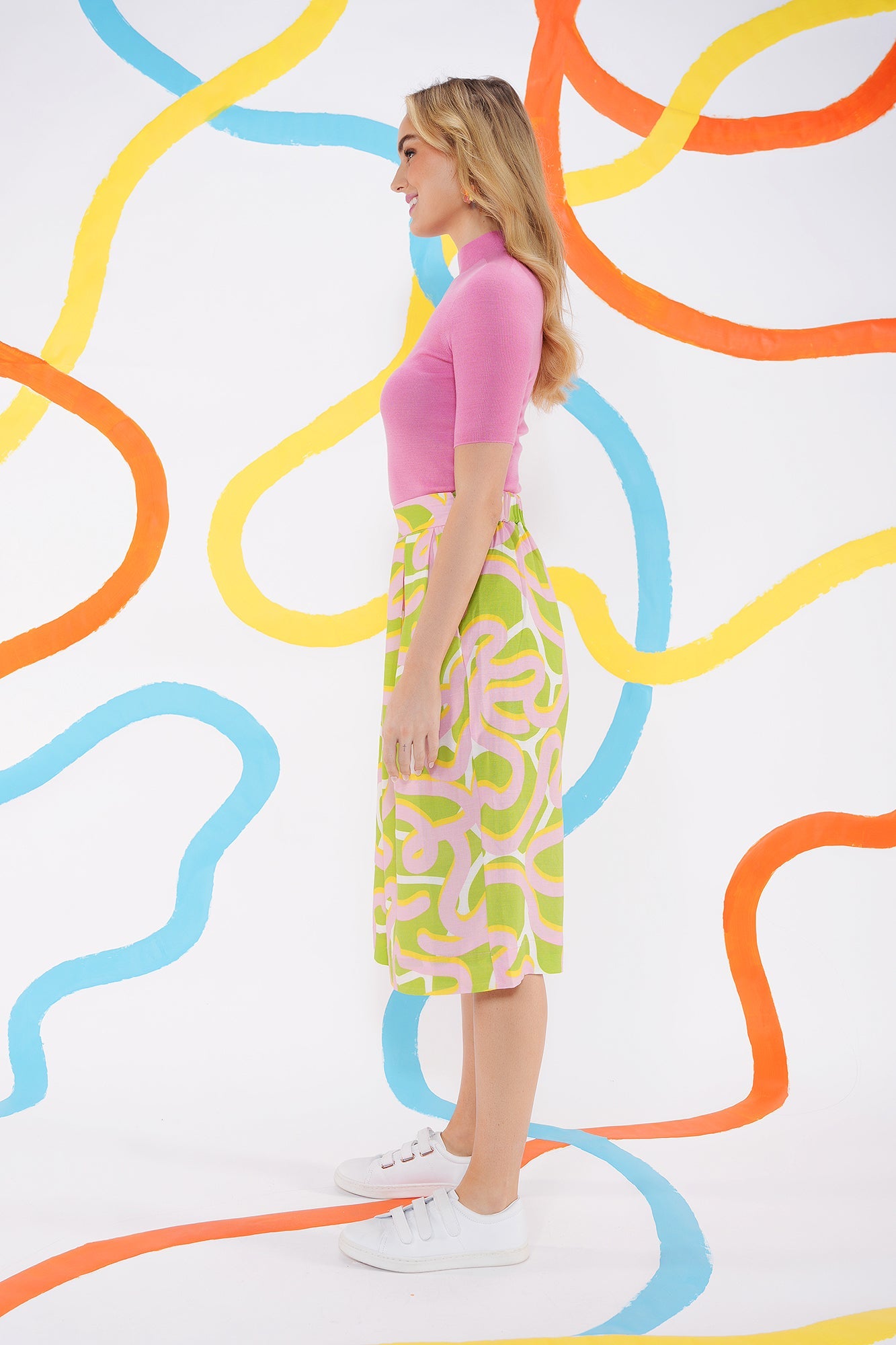 Forest Stream Linen Blend Skort