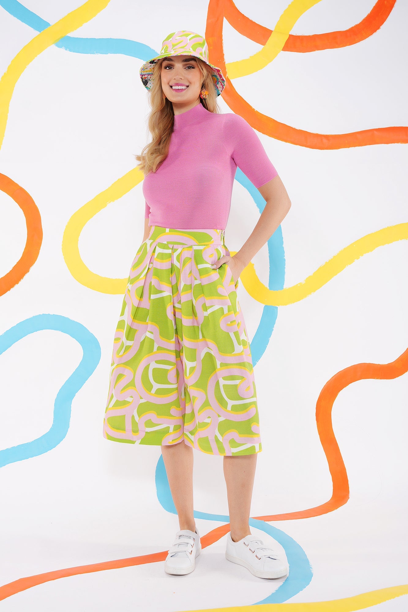 Forest Stream Linen Blend Skort