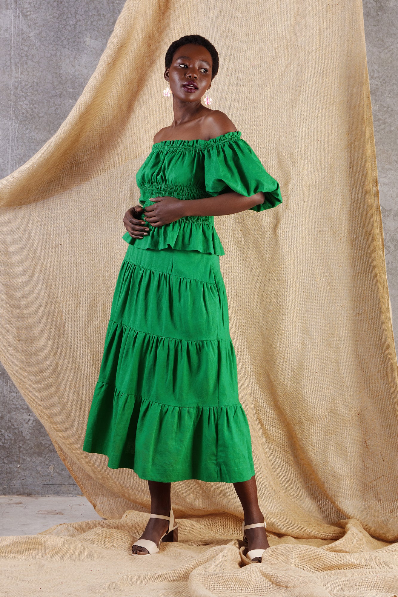 Splash Maxi Skirt Green Final Sale